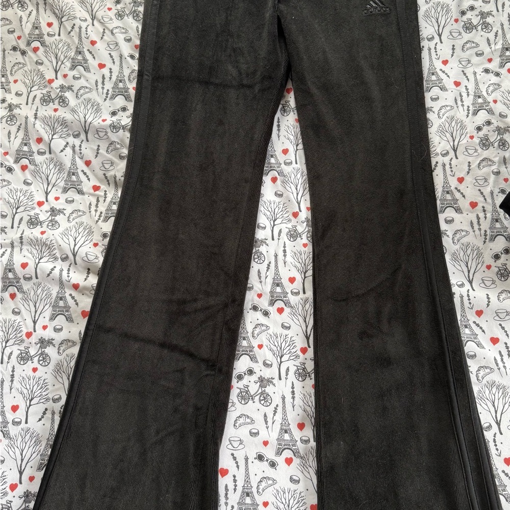 adidas Black Flared Track Pants